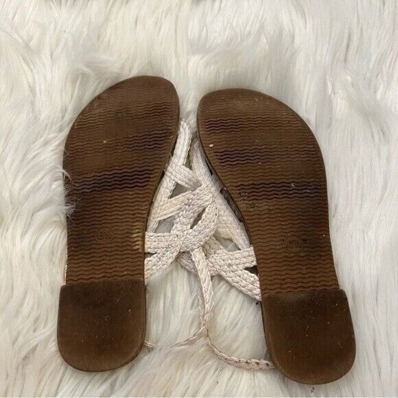 3 Pairs of Sandals Merona SO Braided White Tan Patent Pink - Picture 8 of 11